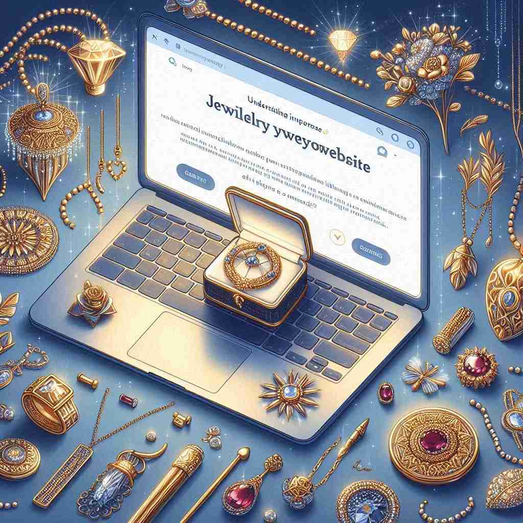 Jewellery website design showcasing key element, e.g., product gallery, navigation.