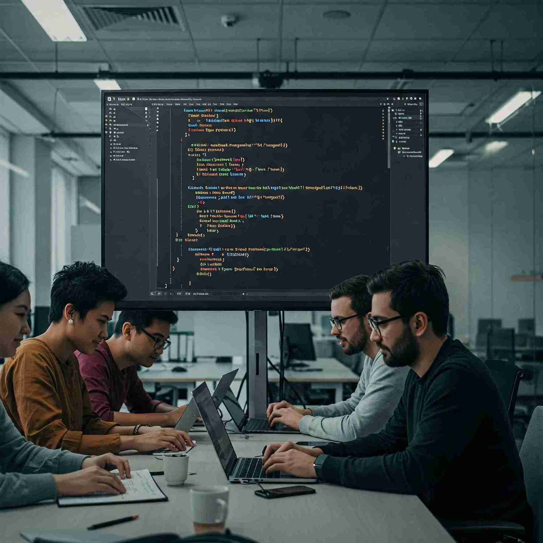 React JS development team building a web application.